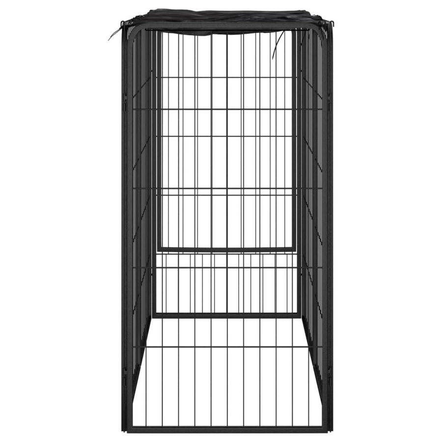 Hondenkennel 6 Panelen 50 X 100 Cm Gepoedercoat Staal Zwart 100 x 50 x 100 cm