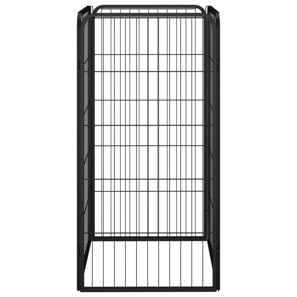 Hondenkennel 4 Panelen 50 X 100 Cm Gepoedercoat Staal Zwart 50 x 50 x 100 cm