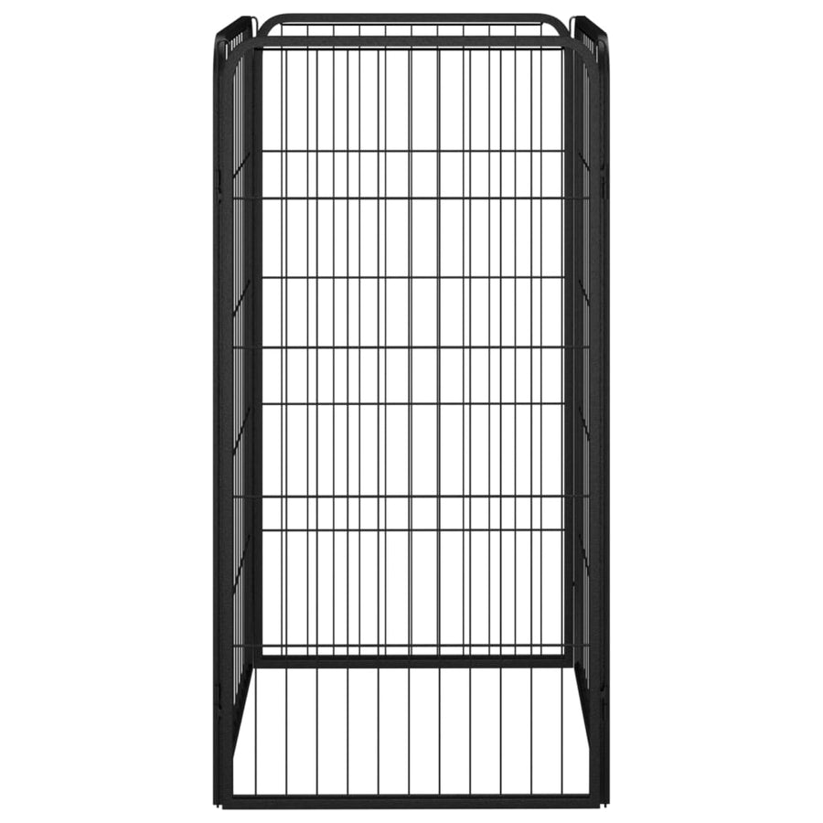 Hondenkennel 4 Panelen 50 X 100 Cm Gepoedercoat Staal Zwart 50 x 50 x 100 cm