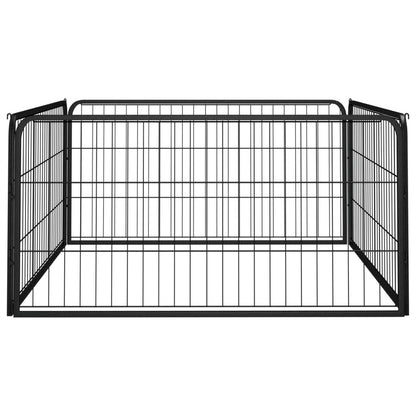 Hondenkennel 4 Panelen 100X50 Cm Gepoedercoat Staal Zwart 100 x 100 x 50 cm