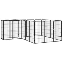 Hondenkennel 18 Panelen 50 X 100 Cm Gepoedercoat Staal Zwart 250 x 200 x 100 cm