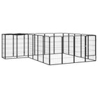 Hondenkennel 22 panelen 300x250x100 cm zwart