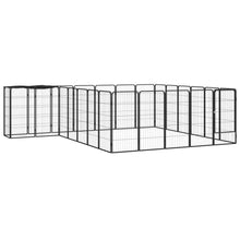 Hondenkennel 26 Panelen 50X100 Cm Gepoedercoat Staal Zwart 350 x 300 x 100 cm