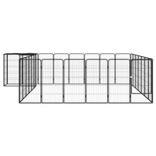 Hondenkennel 30 panelen 50 x 100 cm gepoedercoat staal zwart 400 x 350 x 100 cm