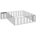 Hondenkennel 34 panelen 50x100 cm gepoedercoat staal zwart 450 x 400 x 100 cm