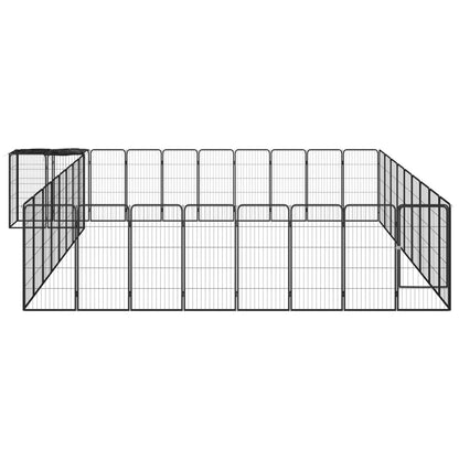 Hondenkennel 38 panelen 50x100 cm gepoedercoat staal zwart 500 x 450 x 100 cm