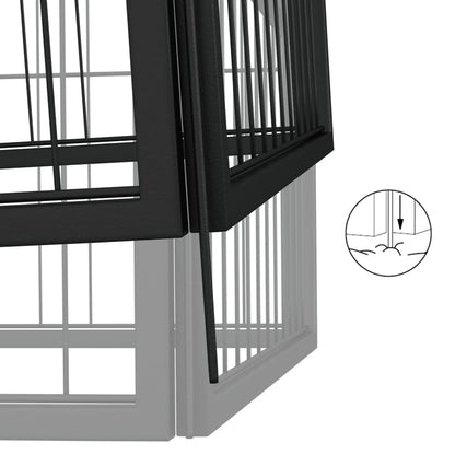 Hondenkennel 42 panelen 50x100 cm gepoedercoat staal zwart 550 x 500 x 100 cm