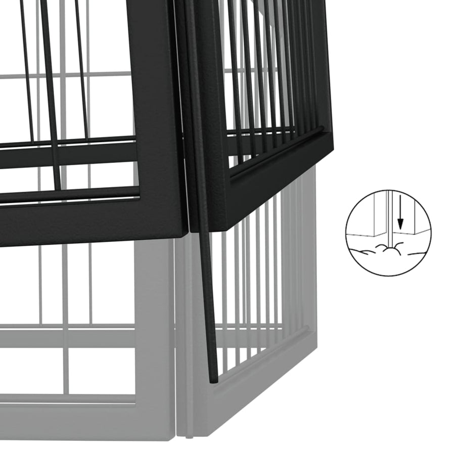 Hondenkennel 42 panelen 50x100 cm gepoedercoat staal zwart 550 x 500 x 100 cm