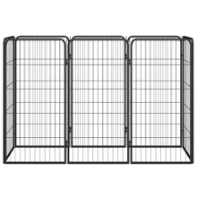 Hondenkennel 8 Panelen 50X100 Cm Gepoedercoat Staal Zwart 150 x 50 x 100 cm