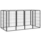 Hondenkennel 12 panelen 50 x 100 cm gepoedercoat staal zwart 200 x 100 x 100 cm