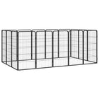 Hondenkennel 16 panelen 250x150x100 cm zwart