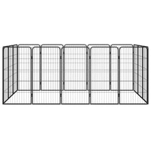 Hondenkennel 16 Panelen 50 X 100 Cm Gepoedercoat Staal Zwart 250 x 150 x 100 cm