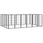 Hondenkennel 20 panelen 50x100 cm staal zwart