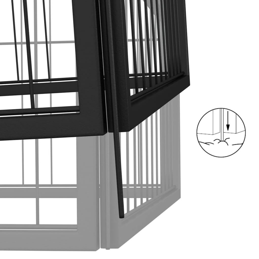 Hondenkennel 20 Panelen 50 X 100 Cm Gepoedercoat Staal Zwart 300 x 200 x 100 cm