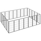 Hondenkennel 24 panelen 50 x 100 cm gepoedercoat staal zwart 350 x 250 x 100 cm