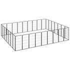 Hondenkennel 32 panelen 50 x 100 cm gepoedercoat staal zwart 450 x 350 x 100 cm