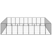 Hondenkennel 32 panelen 50 x 100 cm gepoedercoat staal zwart 450 x 350 x 100 cm