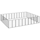 Hondenkennel 36 panelen 50 x 100 cm gepoedercoat staal zwart 500 x 400 x 100 cm