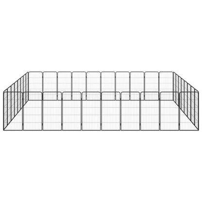 Hondenkennel 36 panelen 50 x 100 cm gepoedercoat staal zwart 500 x 400 x 100 cm