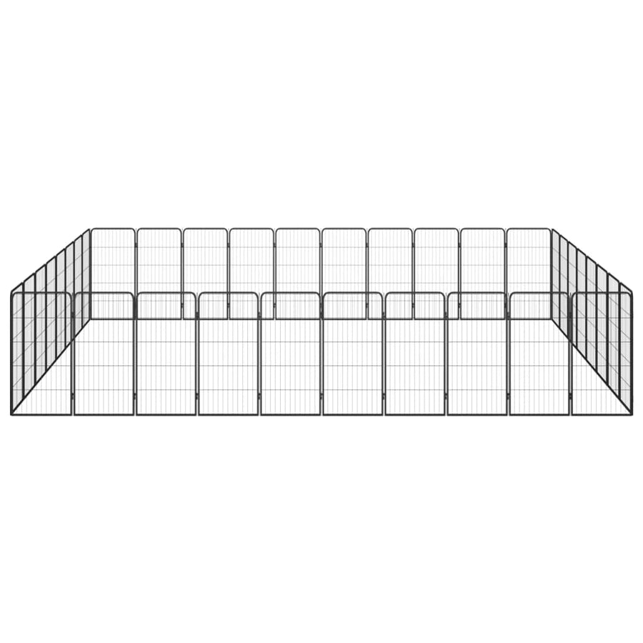 Hondenkennel 36 panelen 50 x 100 cm gepoedercoat staal zwart 500 x 400 x 100 cm