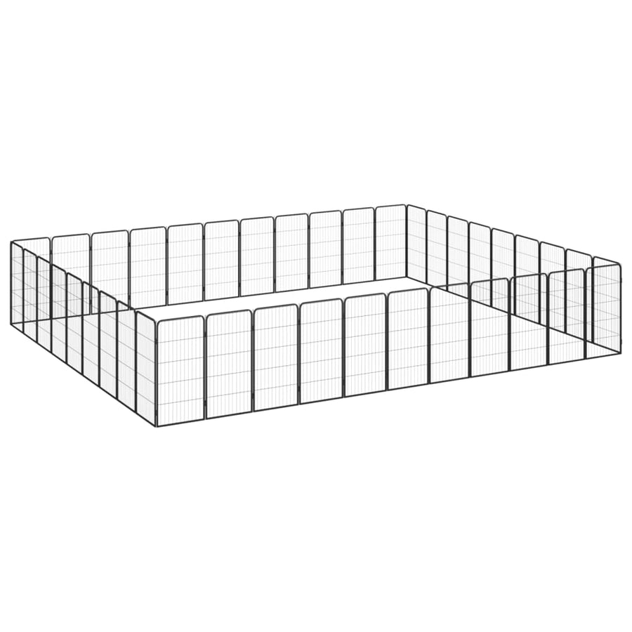 Hondenkennel 40 panelen 50 x 100 cm gepoedercoat staal zwart 550 x 450 x 100 cm