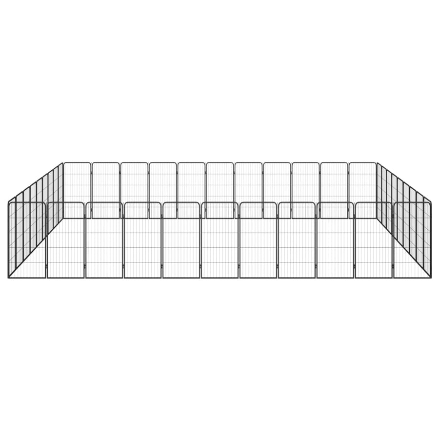 Hondenkennel 40 panelen 50 x 100 cm gepoedercoat staal zwart 550 x 450 x 100 cm