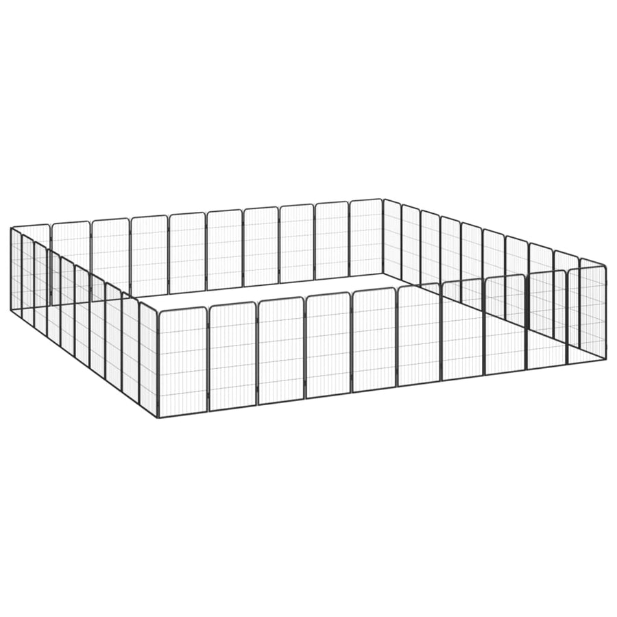 Hondenkennel 40 panelen 50 x 100 cm gepoedercoat staal zwart 550 x 450 x 100 cm