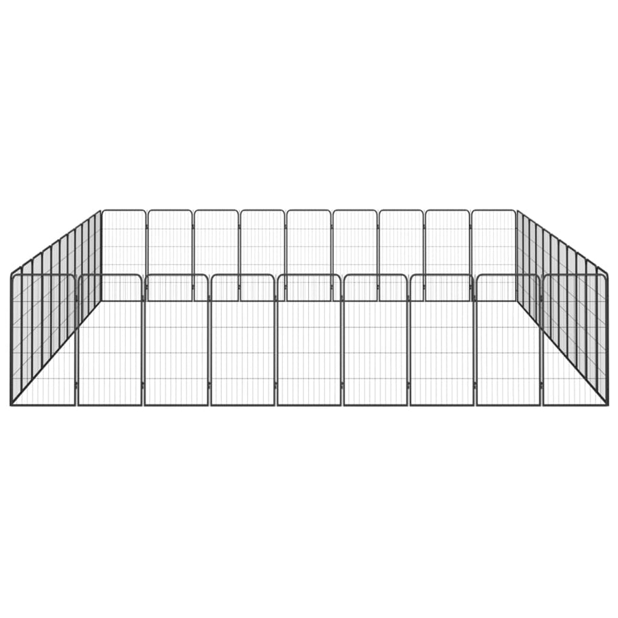 Hondenkennel 40 panelen 50 x 100 cm gepoedercoat staal zwart 550 x 450 x 100 cm
