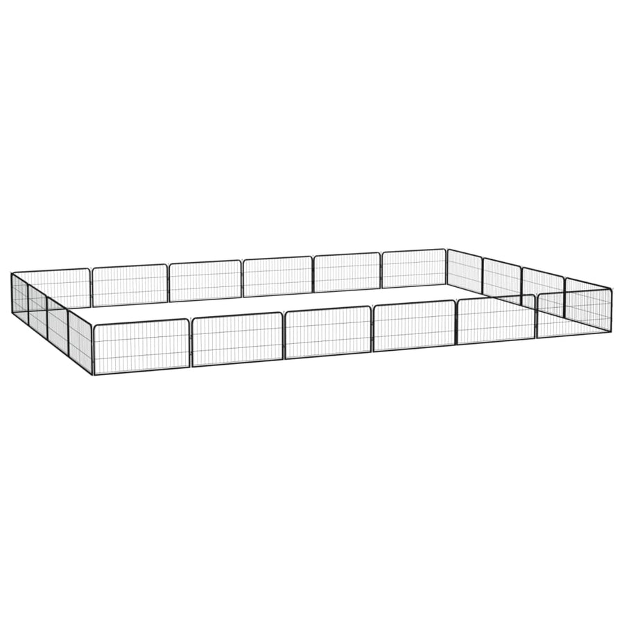 Hondenkennel 4 Panelen 100X50 Cm Gepoedercoat Staal Zwart