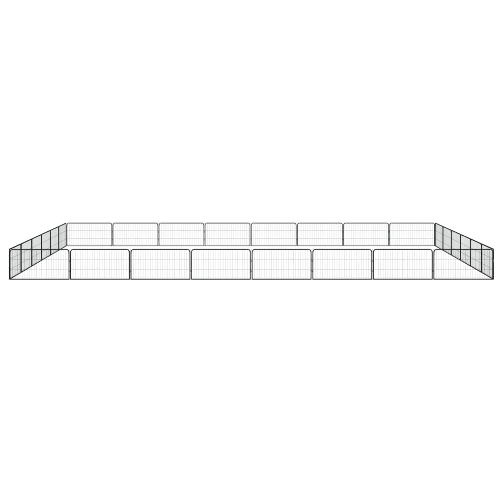 Hondenkennel 28 panelen 100x50 cm gepoedercoat staal zwart 800 x 600 x 50 cm