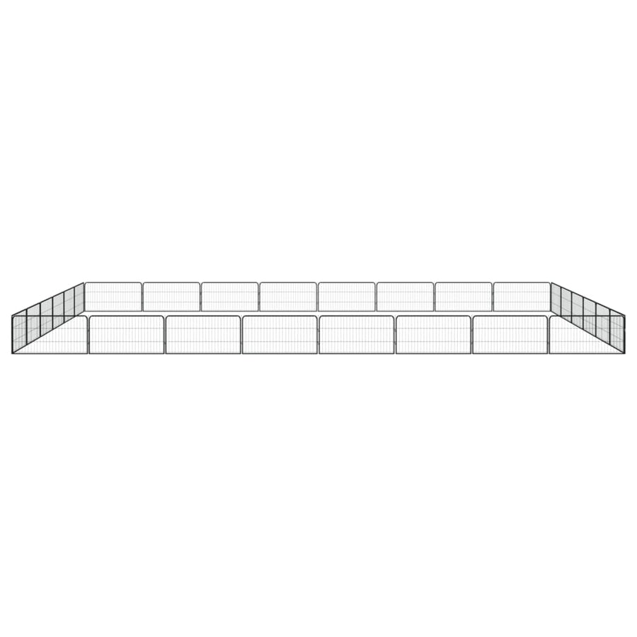 Hondenkennel 28 panelen 100x50 cm gepoedercoat staal zwart 800 x 600 x 50 cm