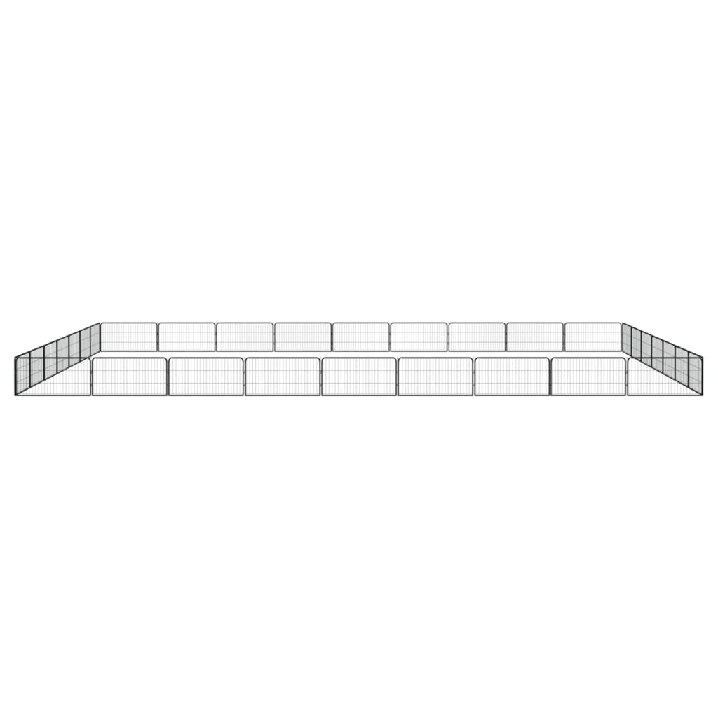 Hondenkennel 32 panelen 100x50 cm gepoedercoat staal zwart 900 x 700 x 50 cm
