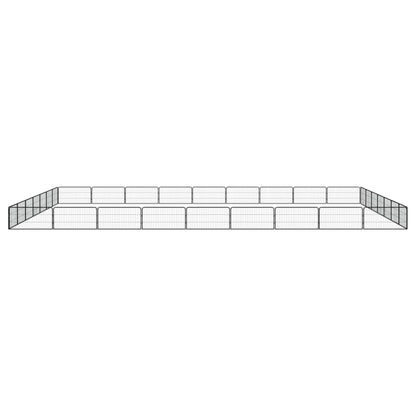 Hondenkennel 32 panelen 100x50 cm gepoedercoat staal zwart 900 x 700 x 50 cm