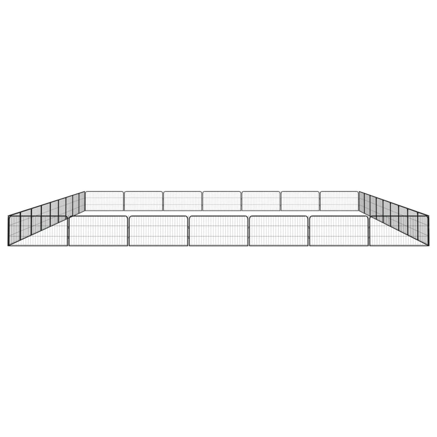Hondenkennel 32 panelen 100x50 cm gepoedercoat staal zwart 900 x 700 x 50 cm