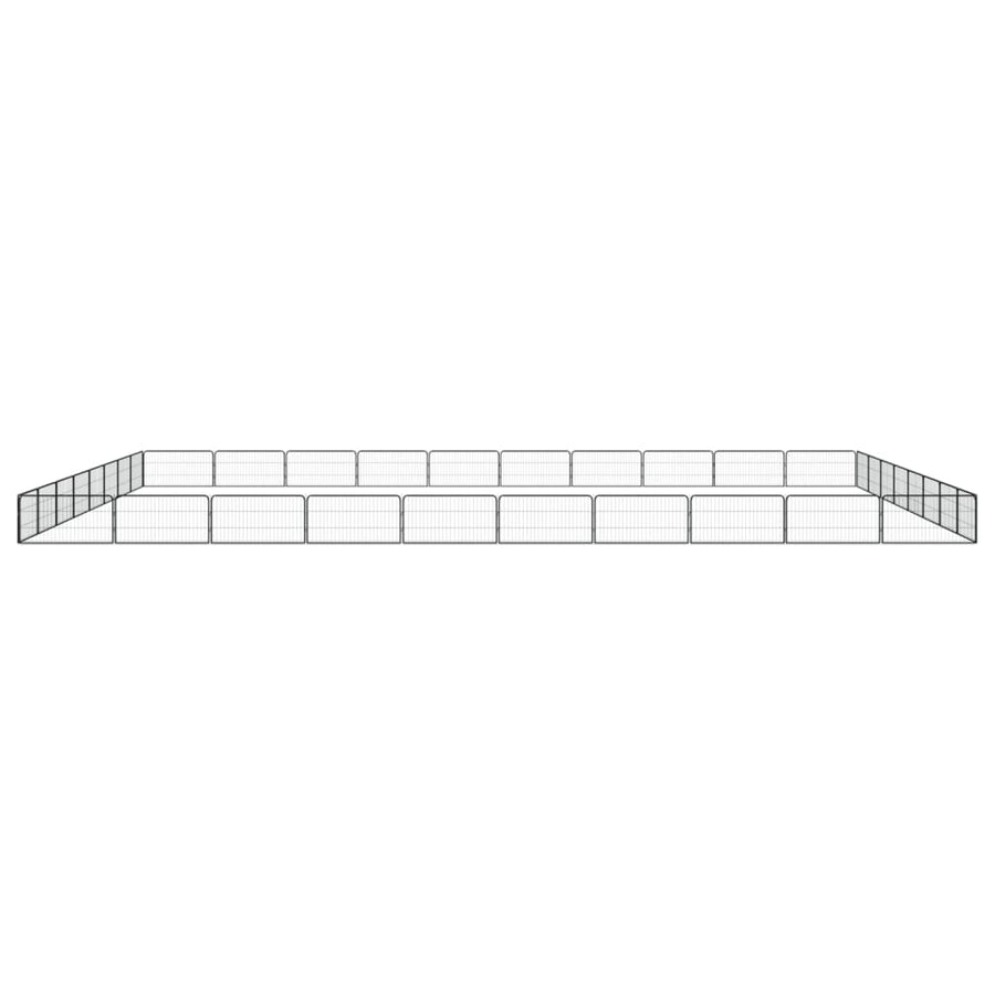 Hondenkennel 36 panelen 100x50 cm gepoedercoat staal zwart 1000 x 800 x 50 cm