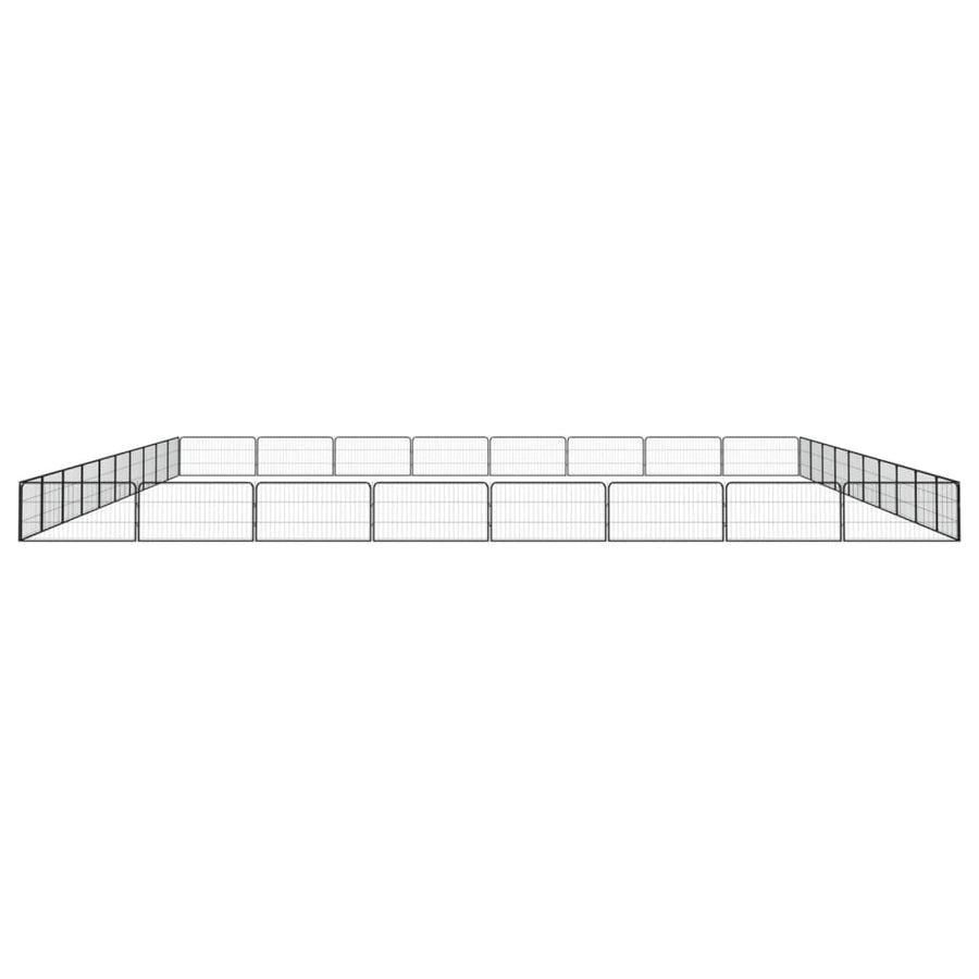 Hondenkennel 36 panelen 100x50 cm gepoedercoat staal zwart 1000 x 800 x 50 cm