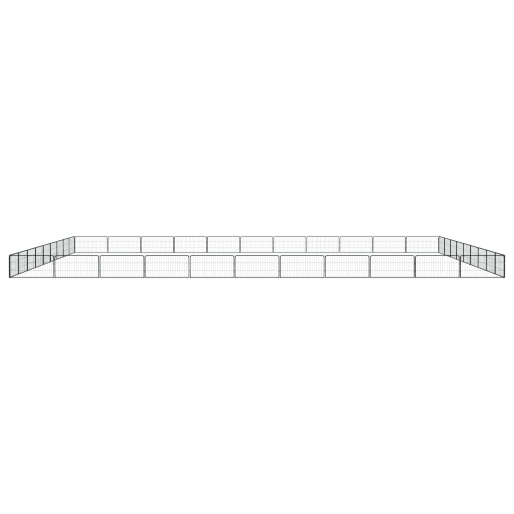 Hondenkennel 40 panelen 100x50 cm gepoedercoat staal zwart 1100 x 900 x 50 cm