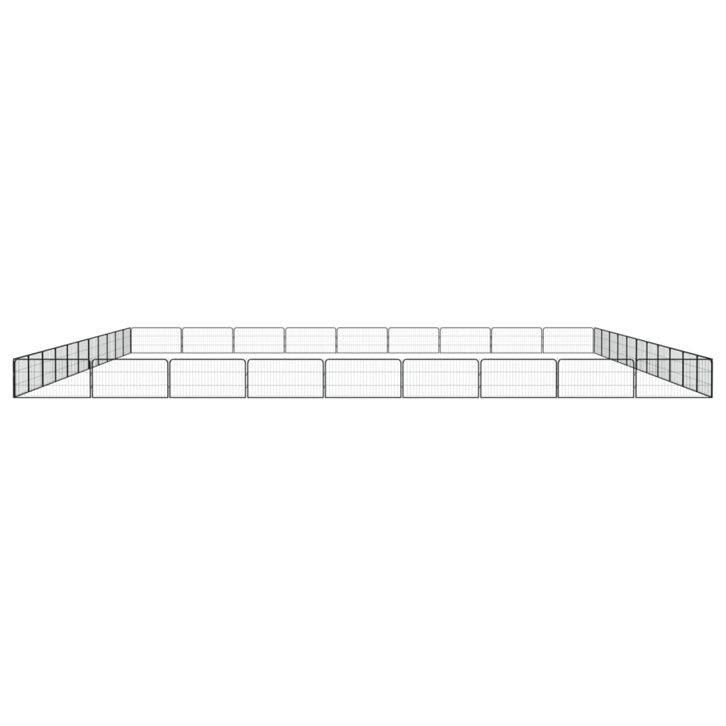 Hondenkennel 40 panelen 100x50 cm gepoedercoat staal zwart 1100 x 900 x 50 cm