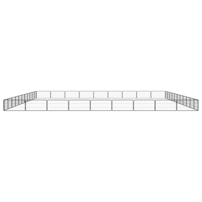 Hondenkennel 40 panelen 100x50 cm gepoedercoat staal zwart 1100 x 900 x 50 cm