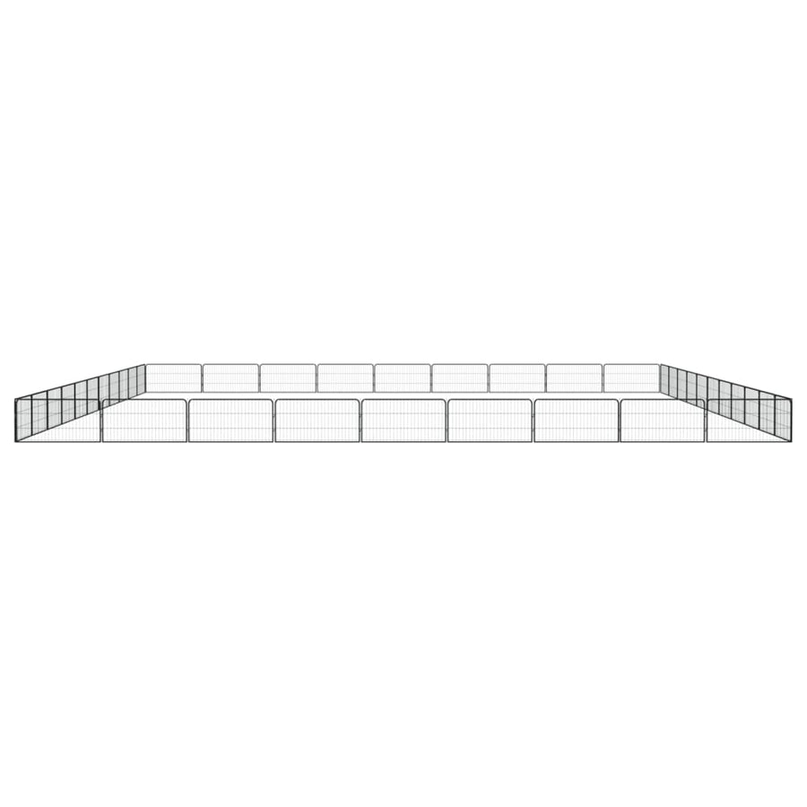 Hondenkennel 40 panelen 100x50 cm gepoedercoat staal zwart 1100 x 900 x 50 cm
