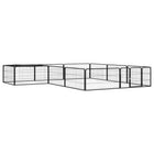 Hondenkennel 12 panelen 300x300x50 cm staal zwart