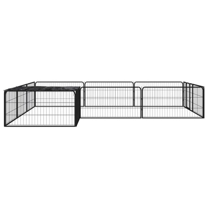 Hondenkennel 12 Panelen 100X50 Cm Gepoedercoat Staal Zwart 300 x 300 x 50 cm