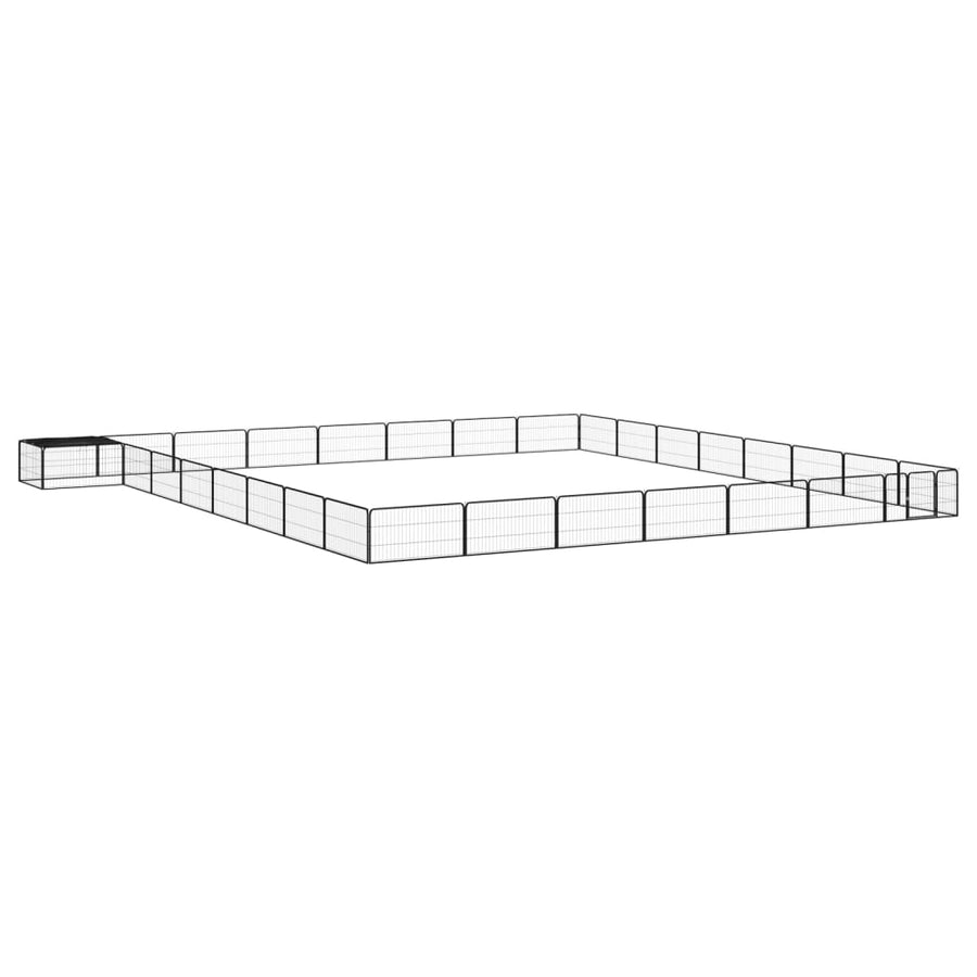 Hondenkennel 12 Panelen 100X50 Cm Gepoedercoat Staal Zwart