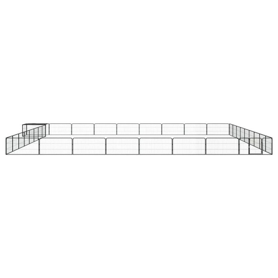 Hondenkennel 36 panelen 100x50 cm gepoedercoat staal zwart 900 x 900 x 50 cm