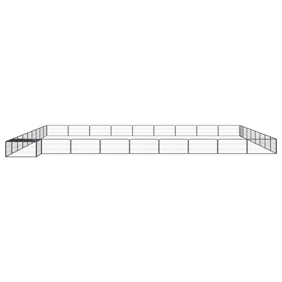 Hondenkennel 36 panelen 100x50 cm gepoedercoat staal zwart 900 x 900 x 50 cm