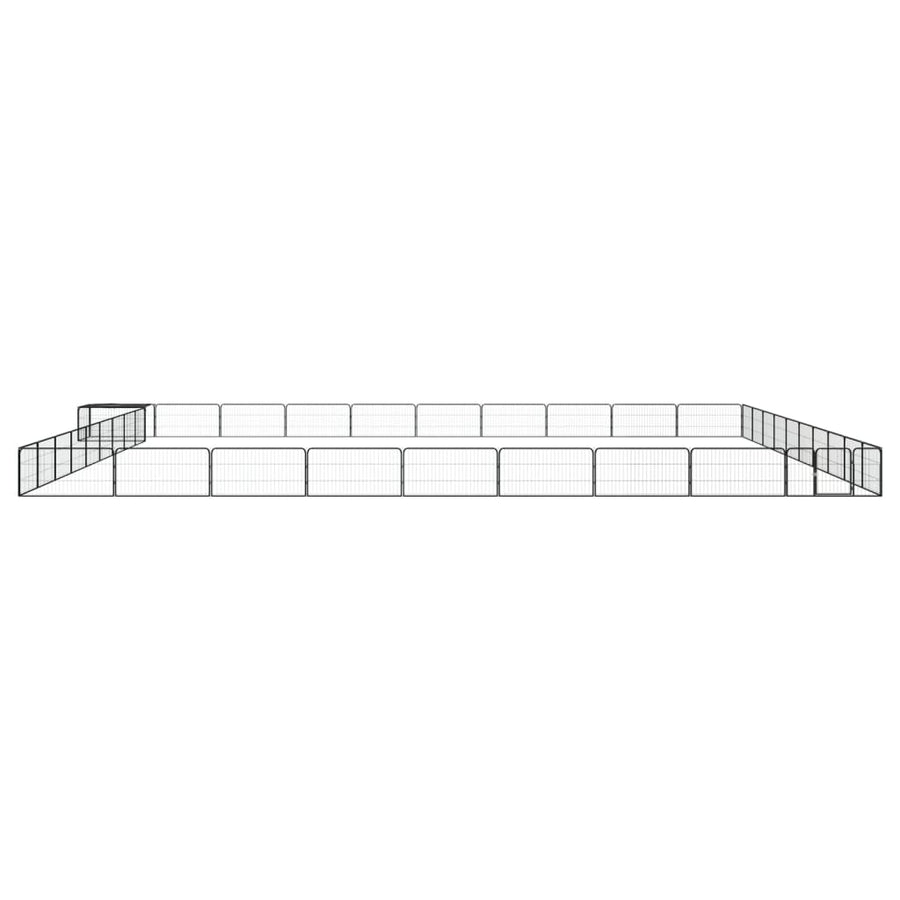 Hondenkennel 40 panelen 100x50 cm gepoedercoat staal zwart 1000 x 1000 x 50 cm