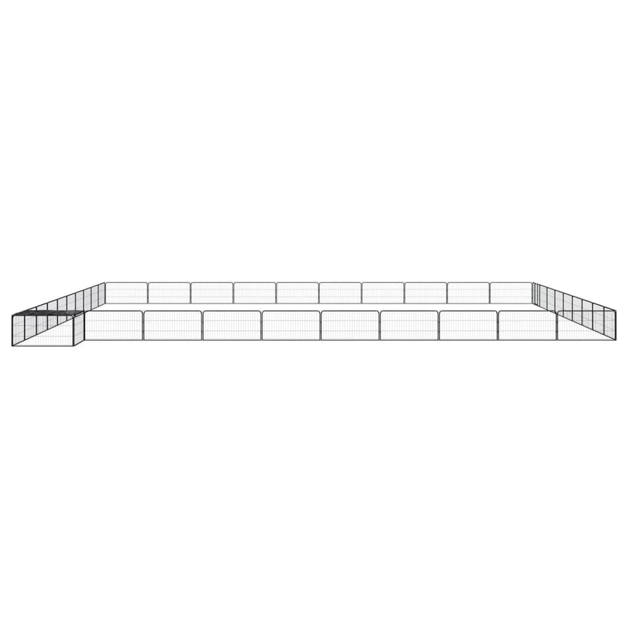 Hondenkennel 40 panelen 100x50 cm gepoedercoat staal zwart 1000 x 1000 x 50 cm