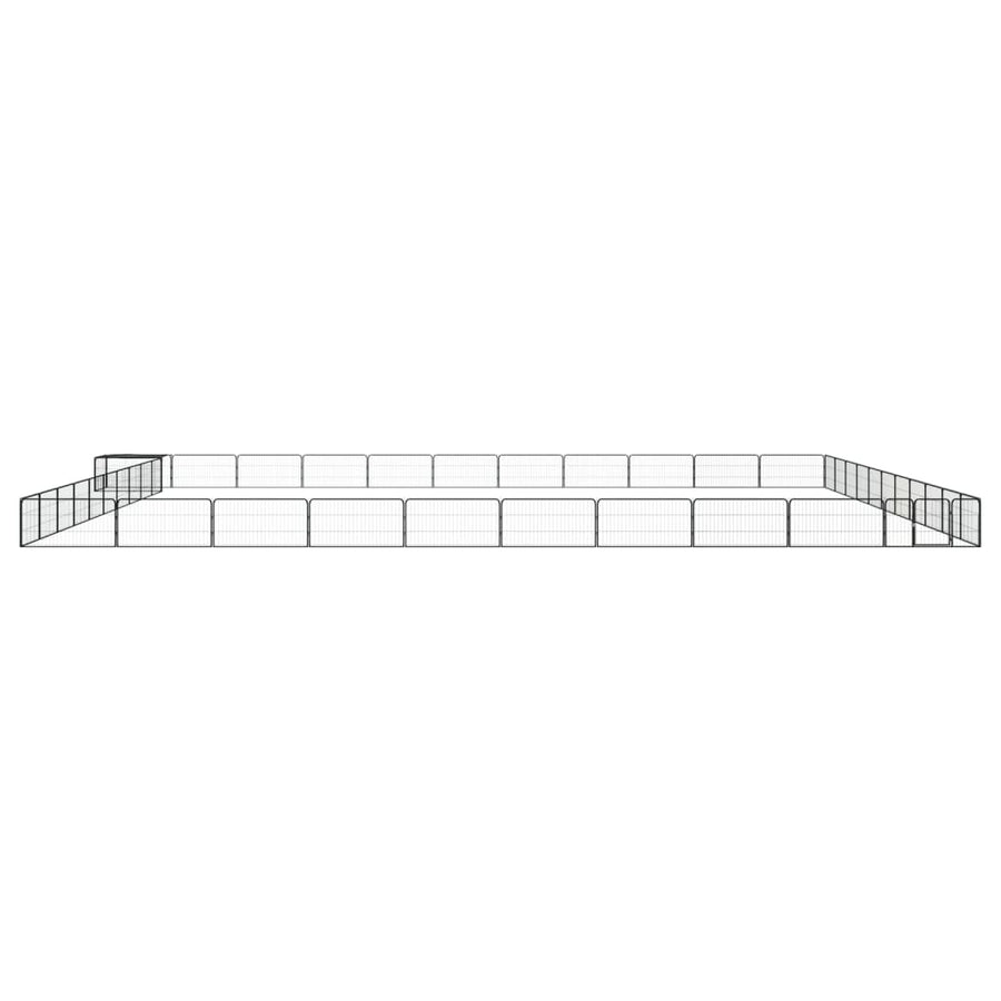 Hondenkennel 44 panelen 100x50 cm gepoedercoat staal zwart 1100 x 1100 x 50 cm