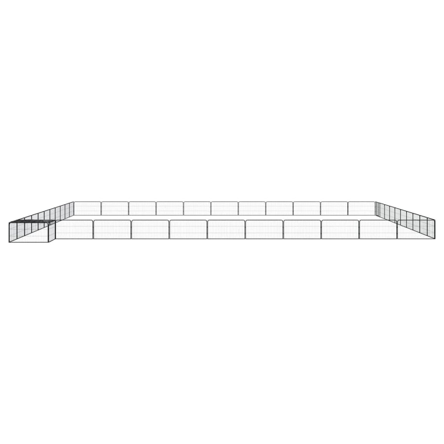Hondenkennel 44 panelen 100x50 cm gepoedercoat staal zwart 1100 x 1100 x 50 cm