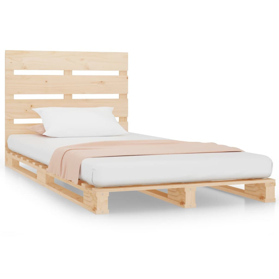 Bedframe Zonder Matras Massief Grenenhout 90 x 200 cm Naturel